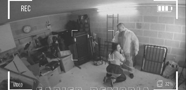  CCTV footage of  sexy teen Sabien Demonia getting fucked in ass by school worker